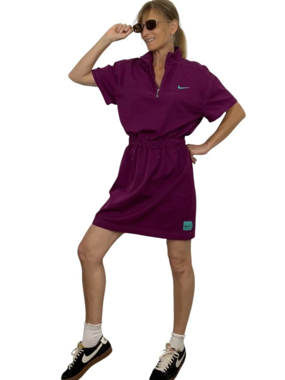 Nike Sportswear Swoosh Woven Dress S Purple Mini Pickleball Mini